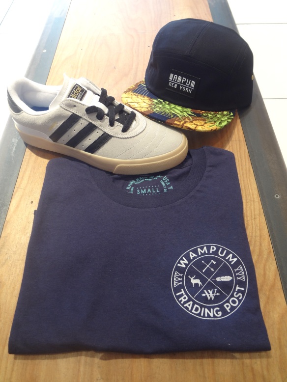 New Wampum Pineapple Hat and Trading Post Shirt with Adidas Busenitz shoes